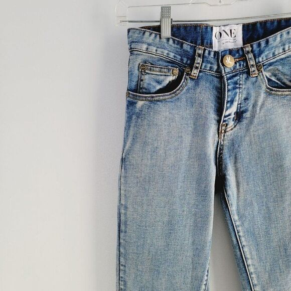 One Teaspoon Size 22 Yard Birds Mid Rise Skinny Long Length Button Fly Jean - Picture 5 of 12